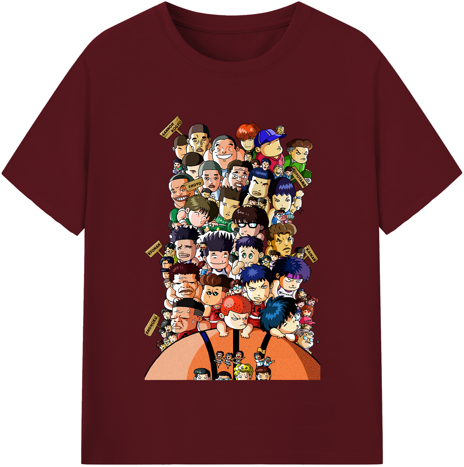 SLAM DUNK／スラムダンク 綿100％半袖Tシャツ（フロントプリント）